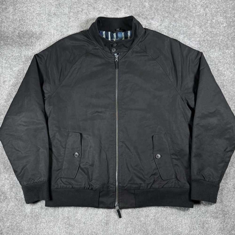 Bonobos Jacket Men's Large Black The Harrington Plaid Lined Full Zip Classic